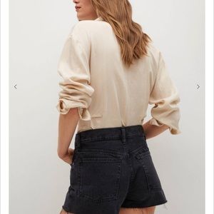 Mango Black Raw Hem Shorts (New With Tags)